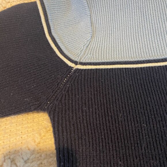 Modern Culture Women's Large Navy, Baby Blue, White Stripe Long Sleeve Tee 90s - Picture 10 of 11